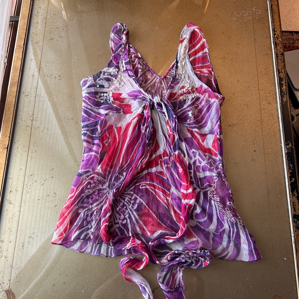 Colorful Sleeveless Top with Sequins